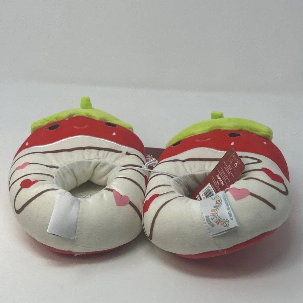New Original Squishmallows Kids Sz 13-1 Chocolate Dipped Strawberries Slippers